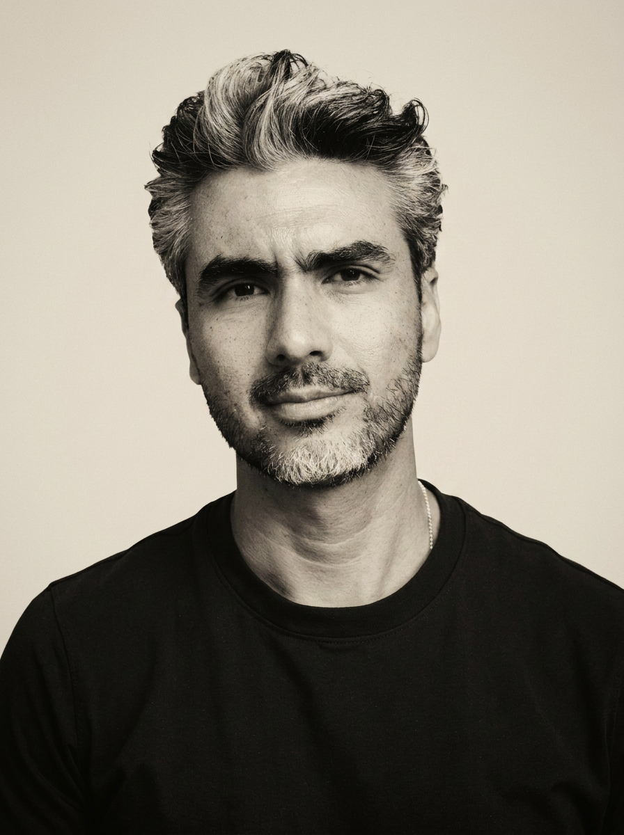 Retrato en blanco y negro de Jos Molina